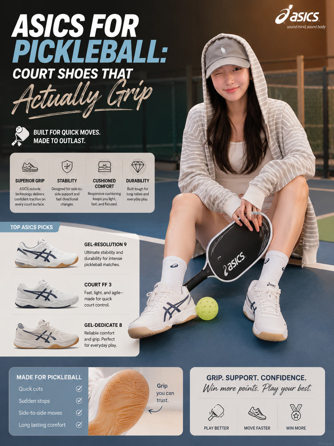 Asics for Pickleball: Court Shoes That Actually Grip