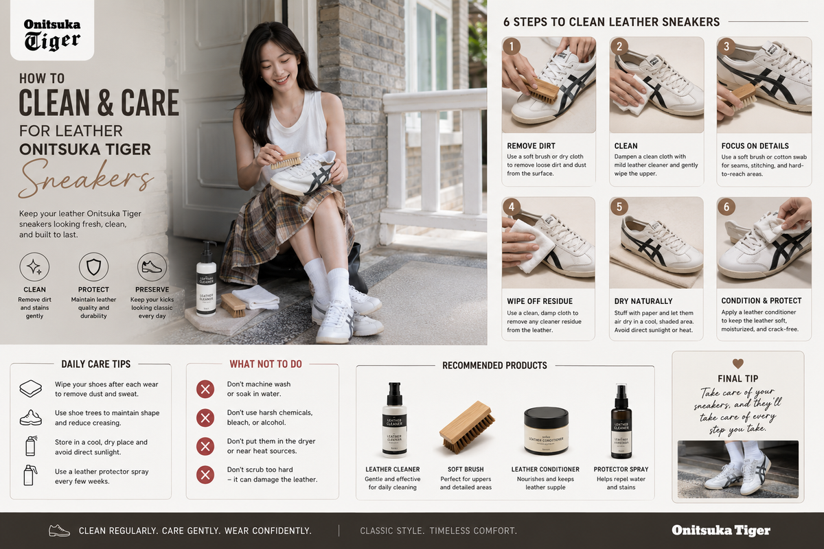 How to Clean and Care for Leather Onitsuka Tiger Sneakers