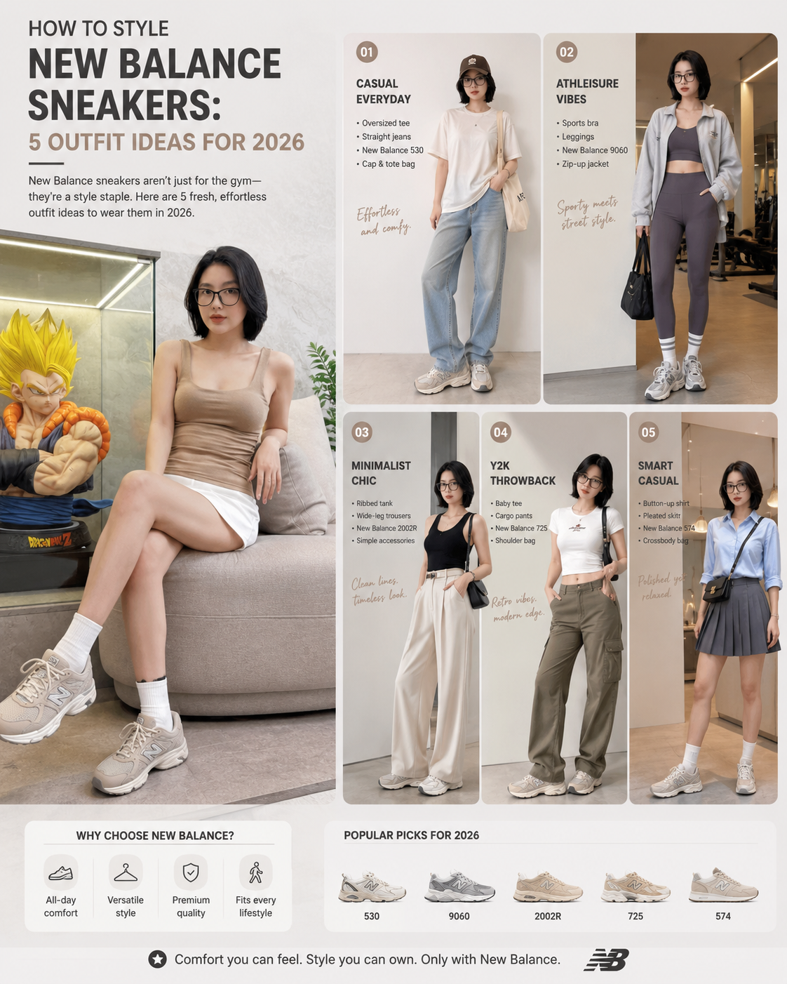 How to Style New Balance Sneakers: 5 Outfit Ideas for 2026
