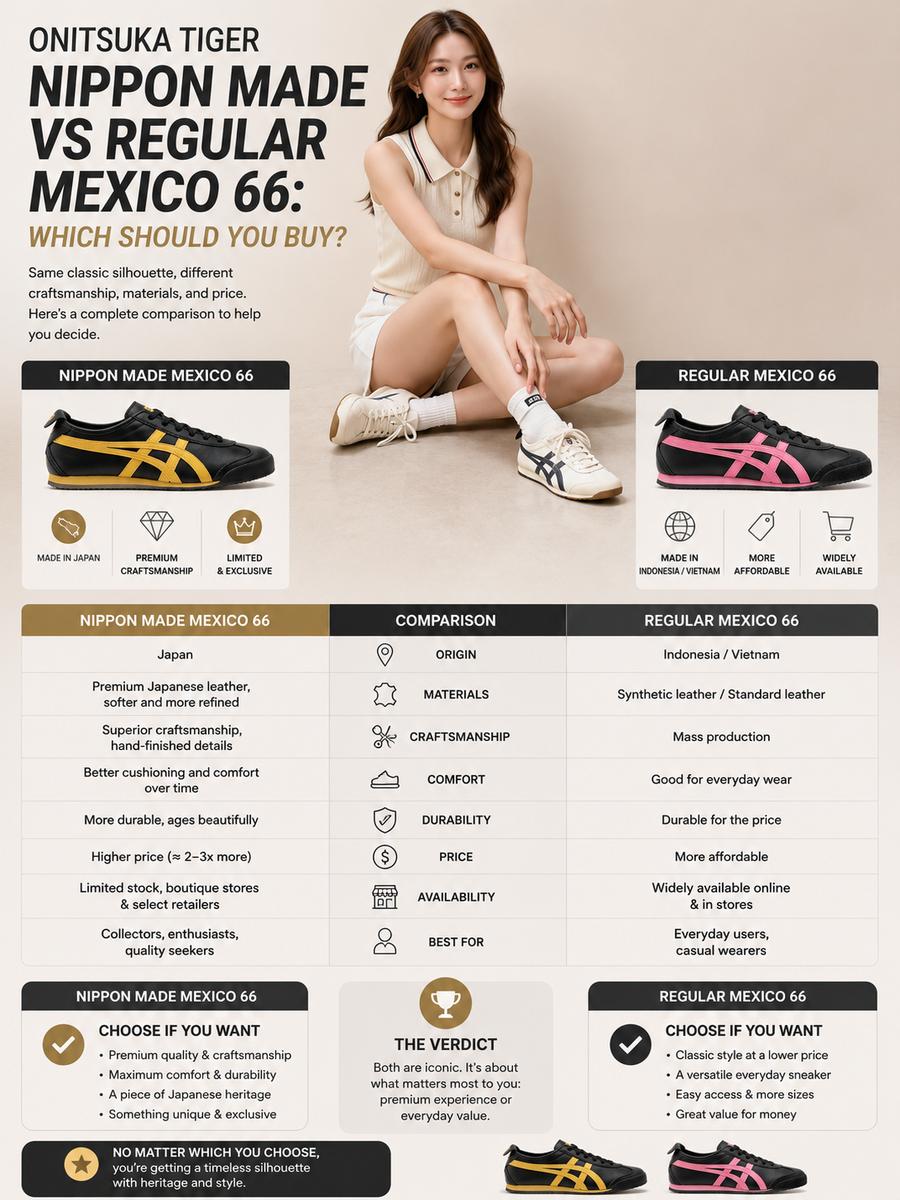 Onitsuka Tiger Nippon Made vs Regular Mexico 66: Which Should You Buy?