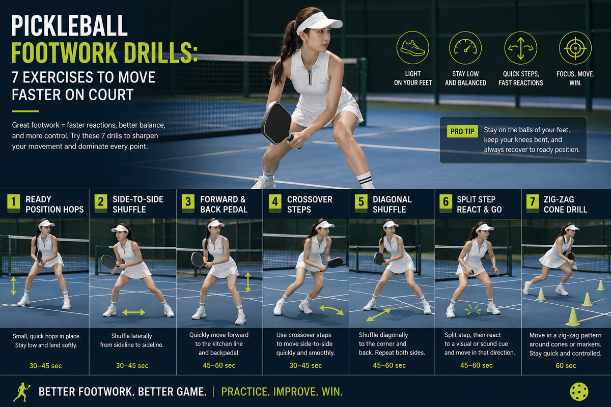 Pickleball Footwork Drills: 7 Exercises to Move Faster on Court