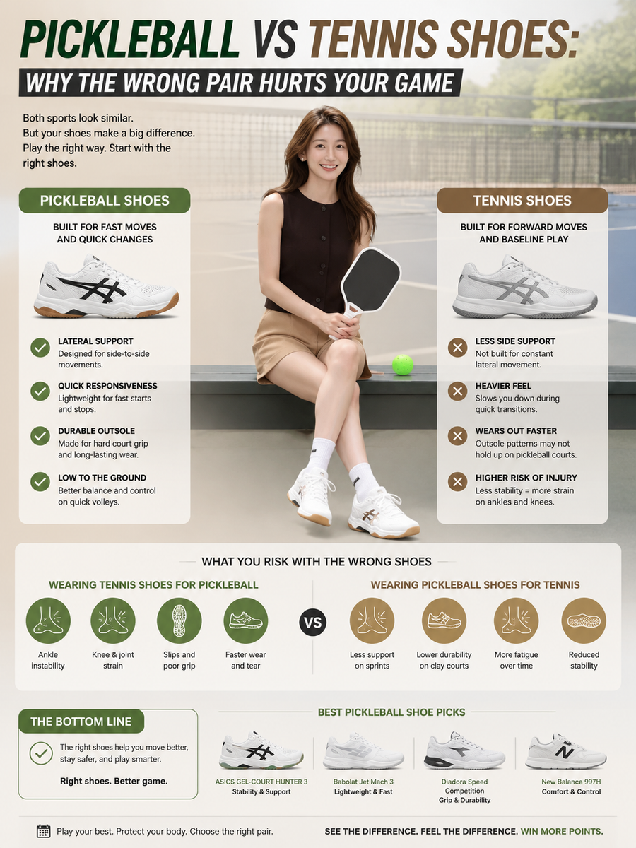 Pickleball vs Tennis Shoes: Why the Wrong Pair Hurts Your Game