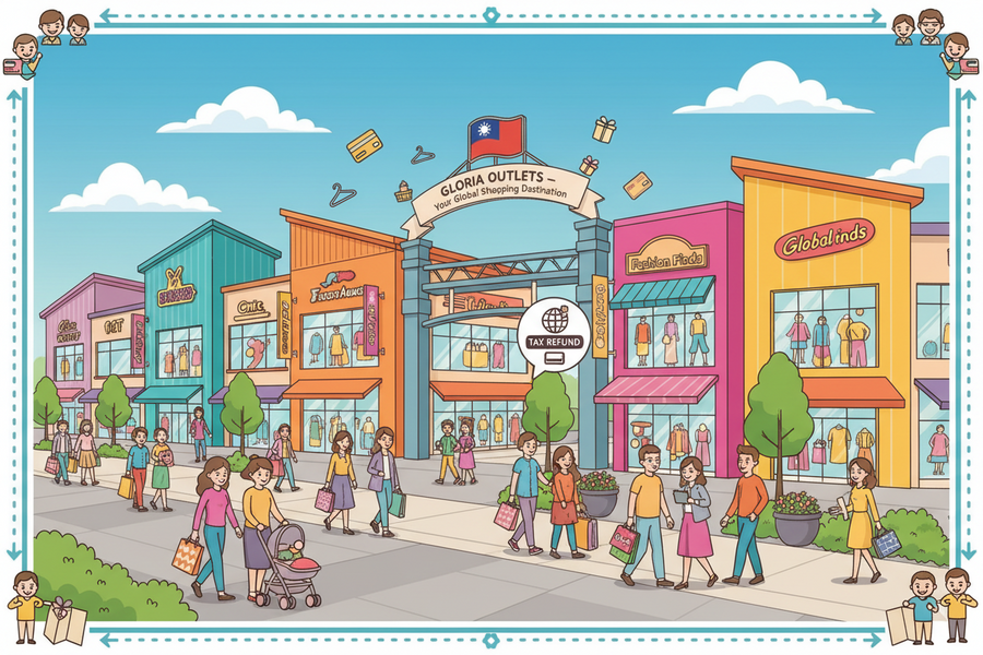Hướng dẫn mua hàng và hoàn thuế tại Gloria Outlets (Đào Viên, Đài Loan)