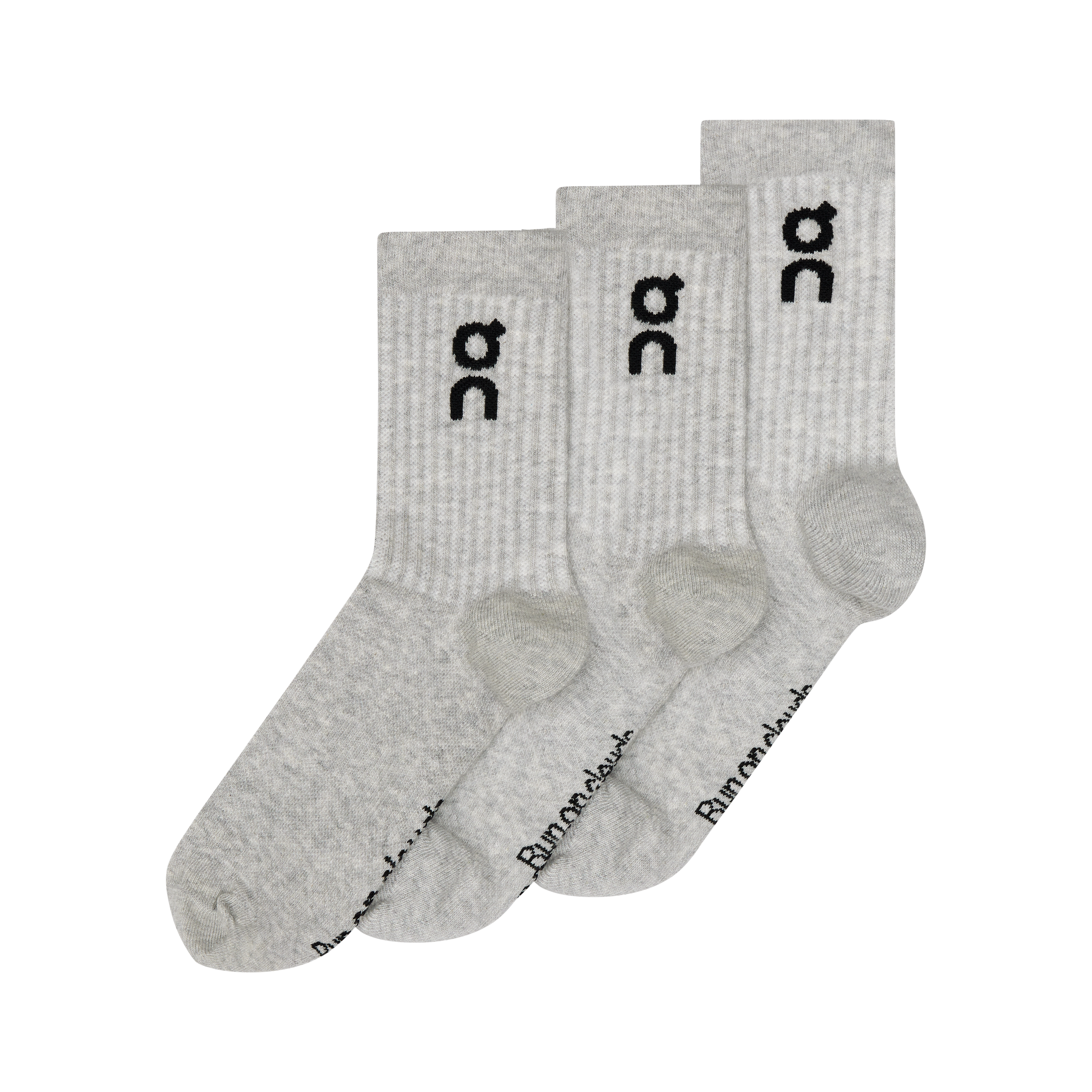 On Logo Sock High 3-Pack Heather Gray