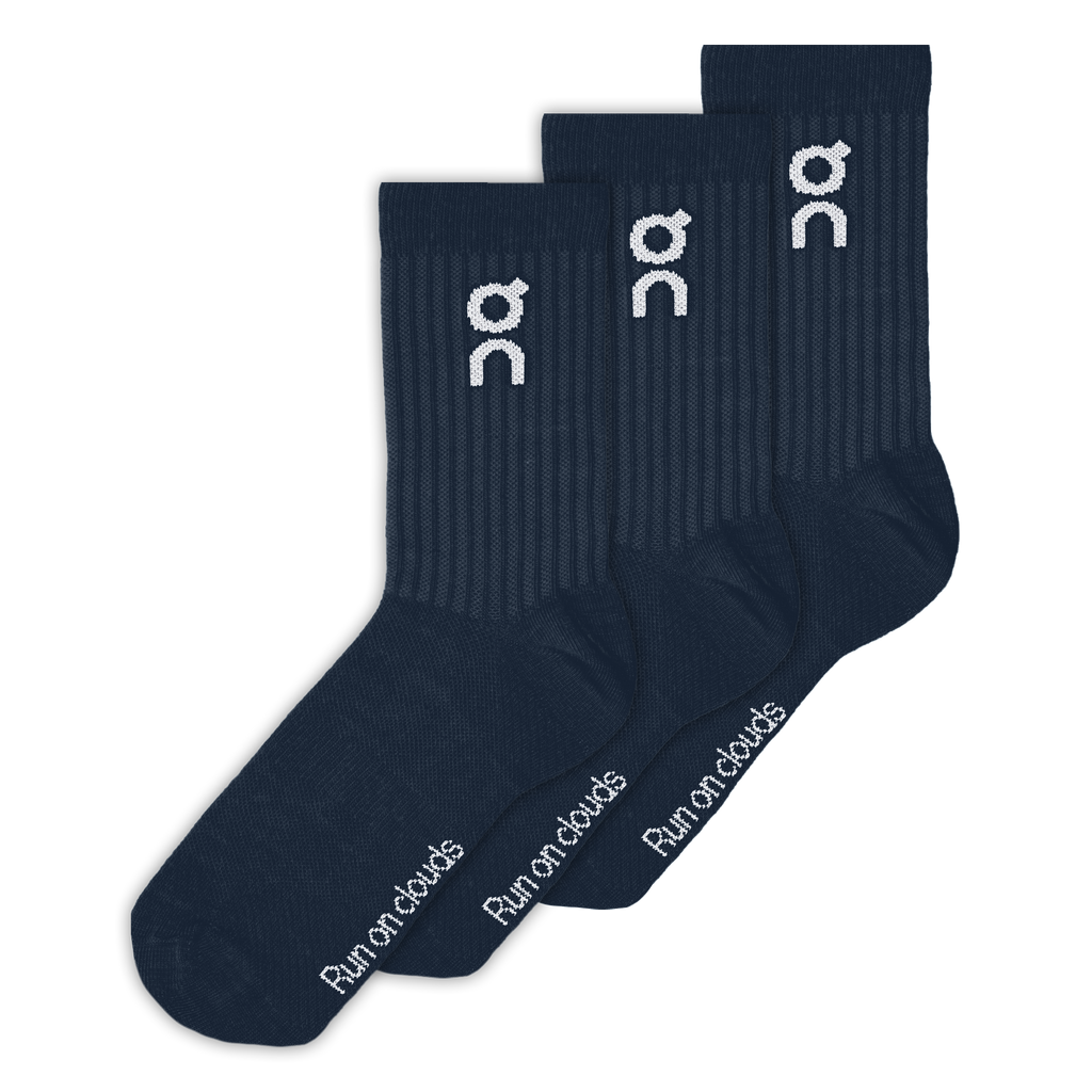 On Logo Sock High 3-Pack Navy