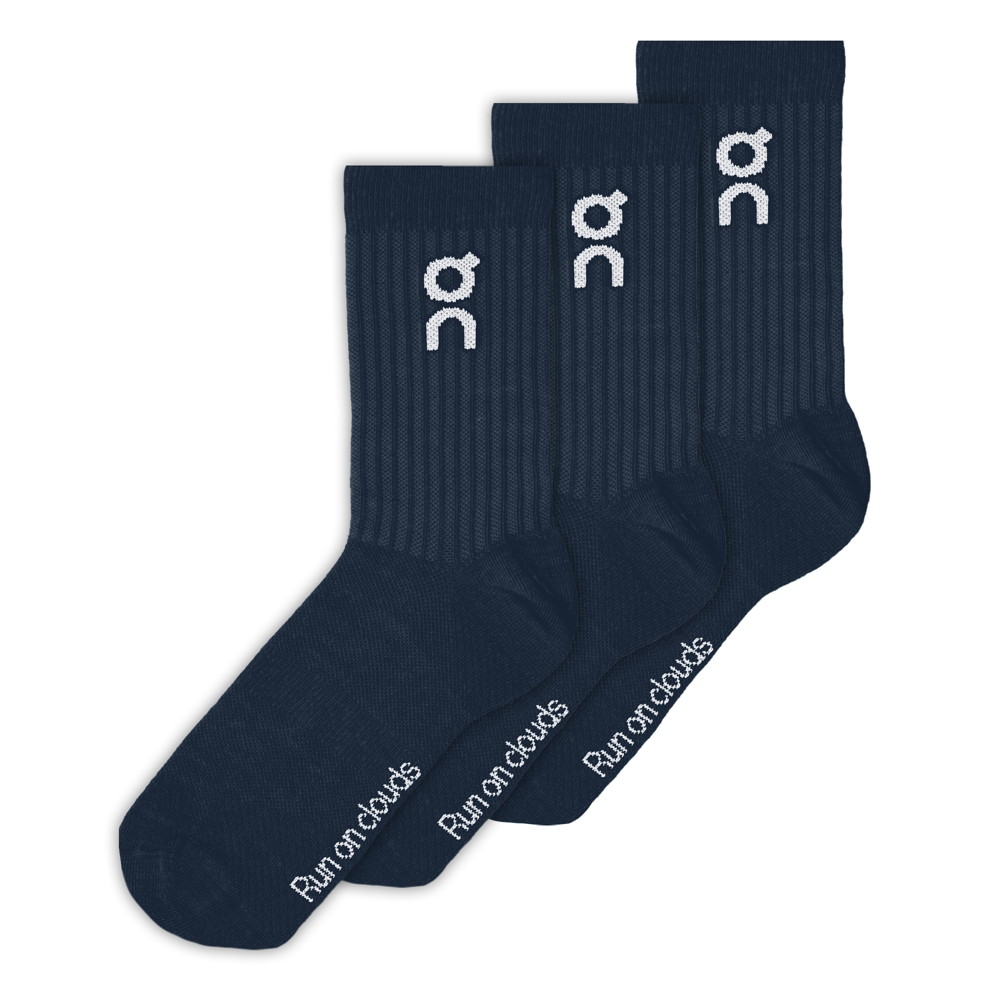 On Logo Sock High 3-Pack Navy