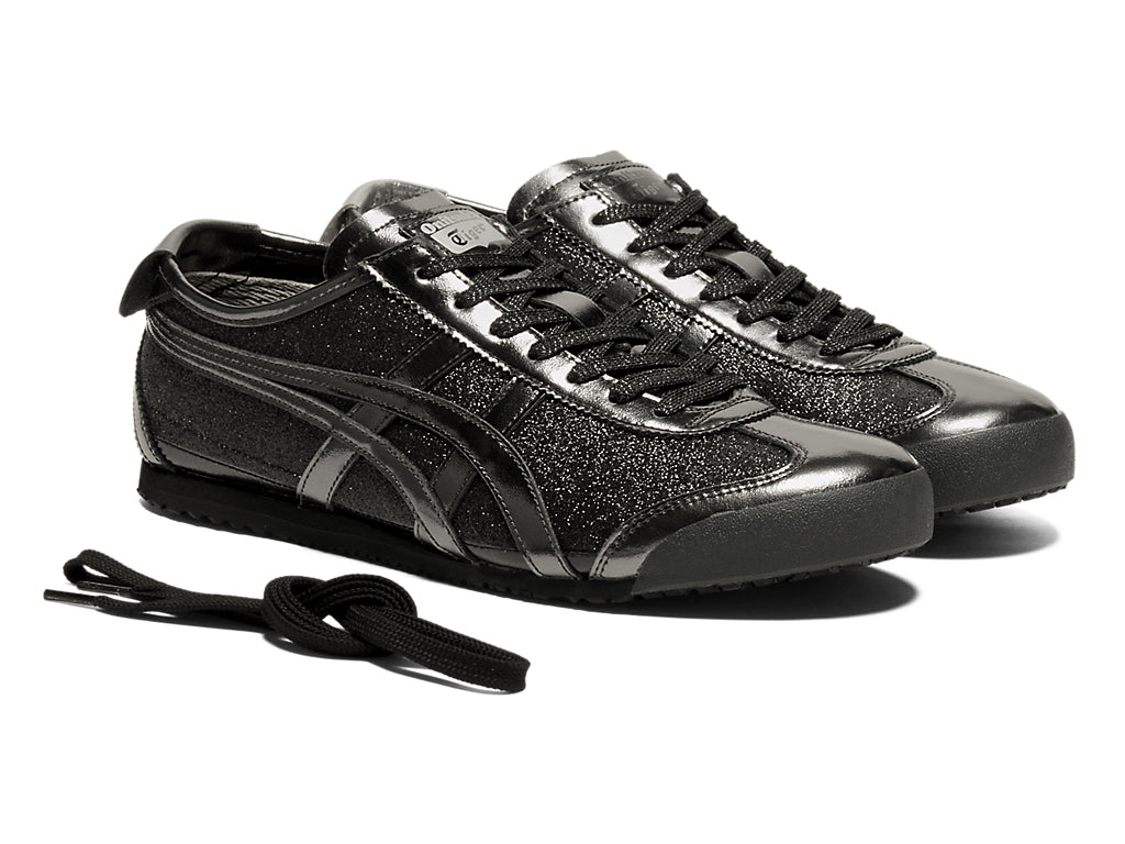 Onitsuka Tiger Mexico 66 Glitter Pack — Pure Silver / Black Gunmetal Unisex Sneakers