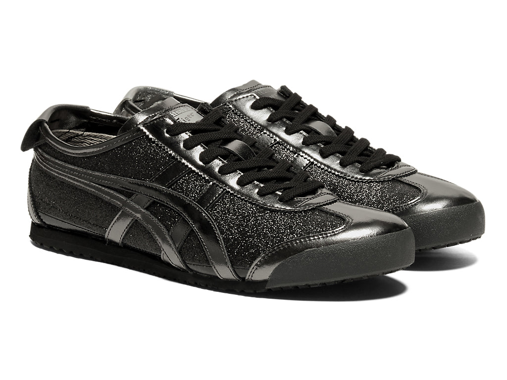 Onitsuka Tiger Mexico 66 Glitter Pack — Pure Silver / Black Gunmetal Unisex Sneakers