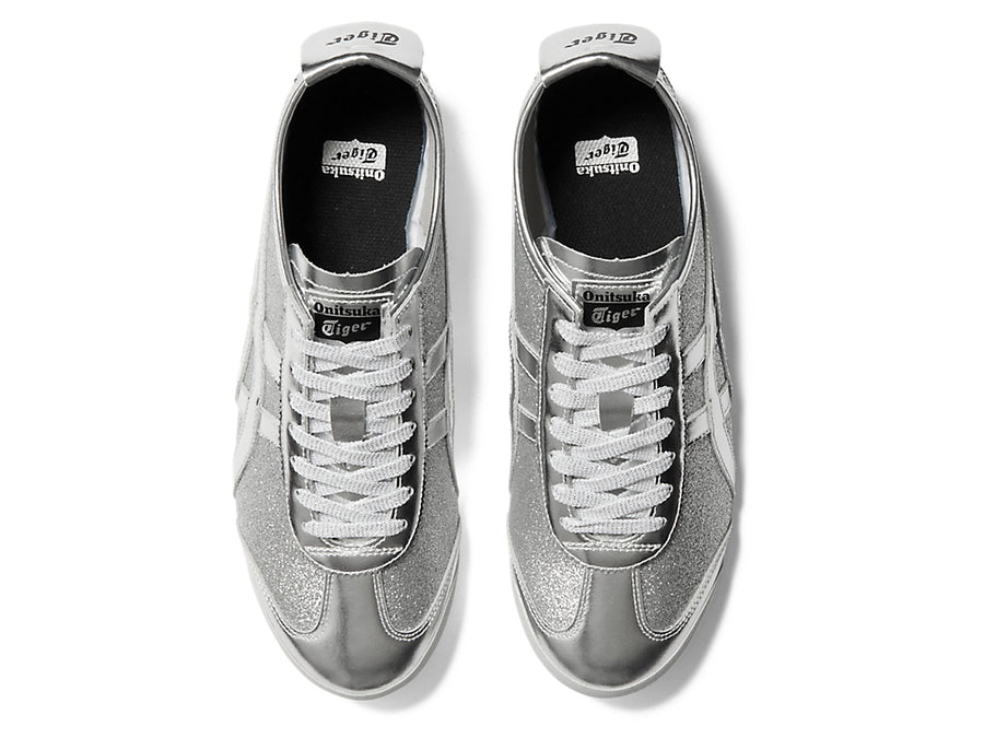 Onitsuka Tiger Mexico 66 Glitter Pack — Pure Silver / Black Gunmetal Unisex Sneakers