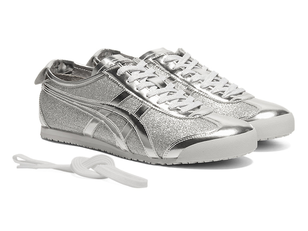 Onitsuka Tiger Mexico 66 Glitter Pack — Pure Silver / Black Gunmetal Unisex Sneakers
