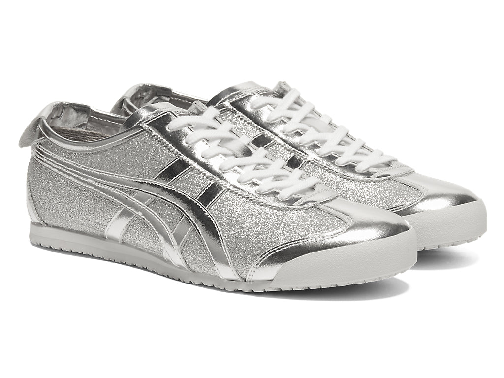 Onitsuka Tiger Mexico 66 Glitter Pack — Pure Silver / Black Gunmetal Unisex Sneakers