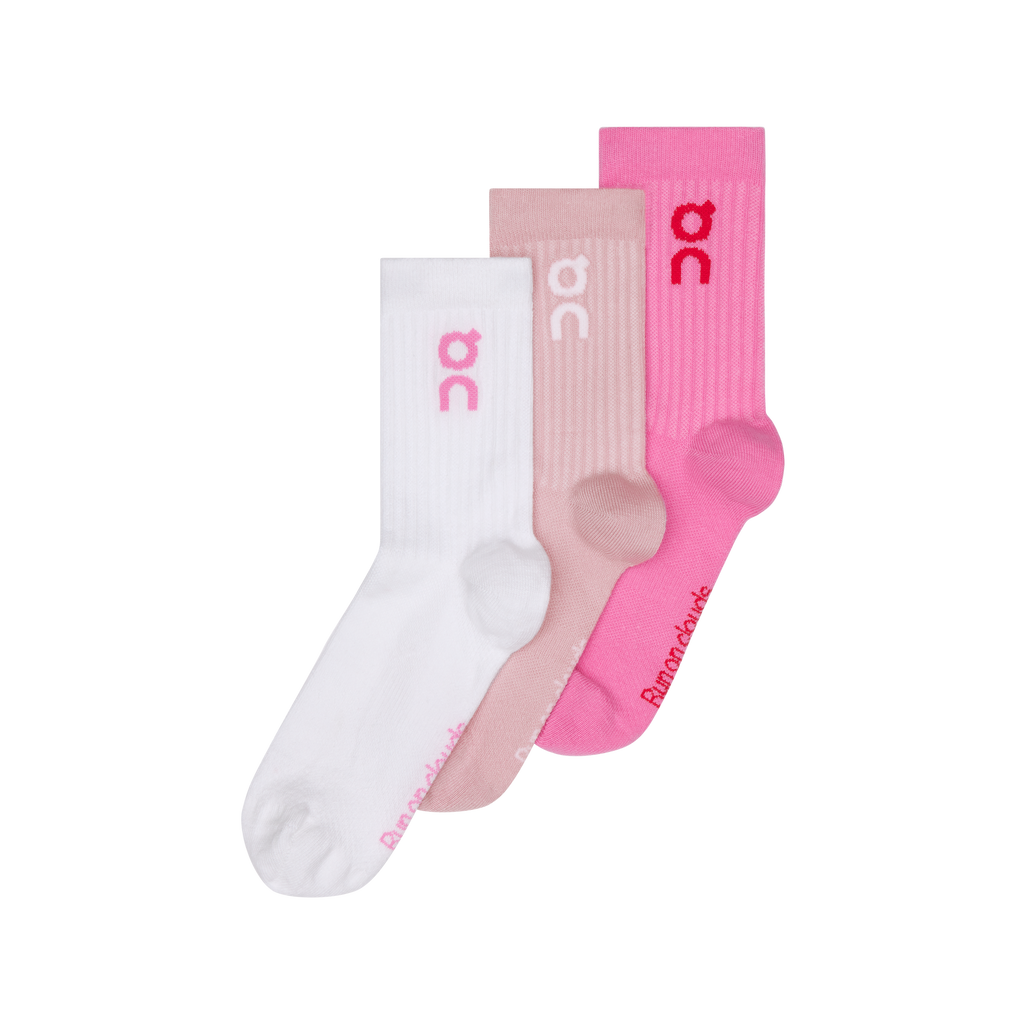 On Logo Sock High 3-Pack Mauve Raspberry