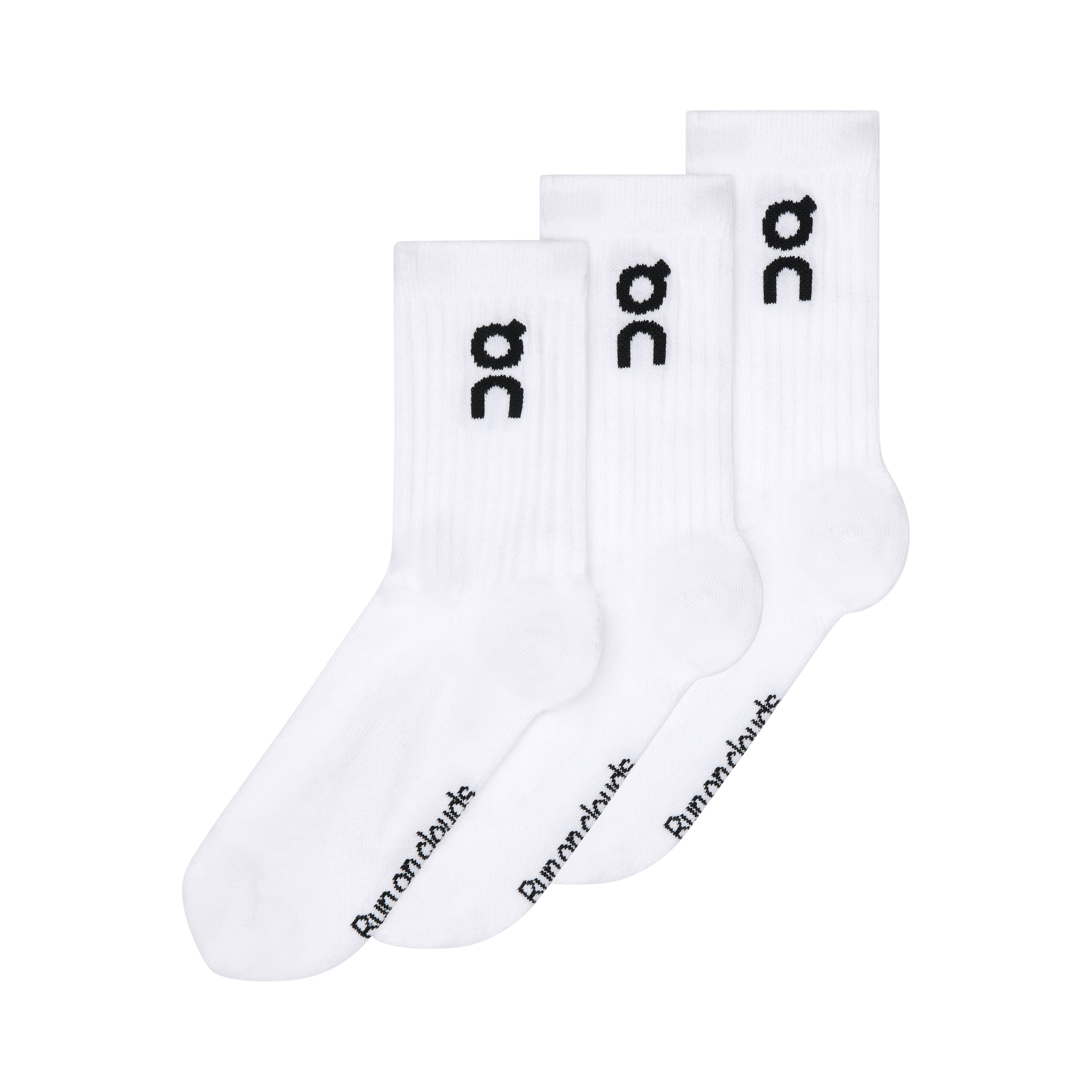 On Logo Sock High 3-Pack White