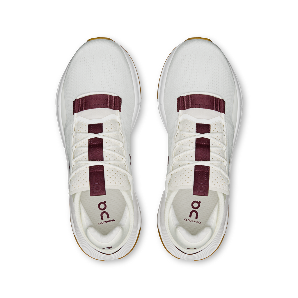 On Cloudnova 2 Men's Ivory Maroon 3ME30214758 medial