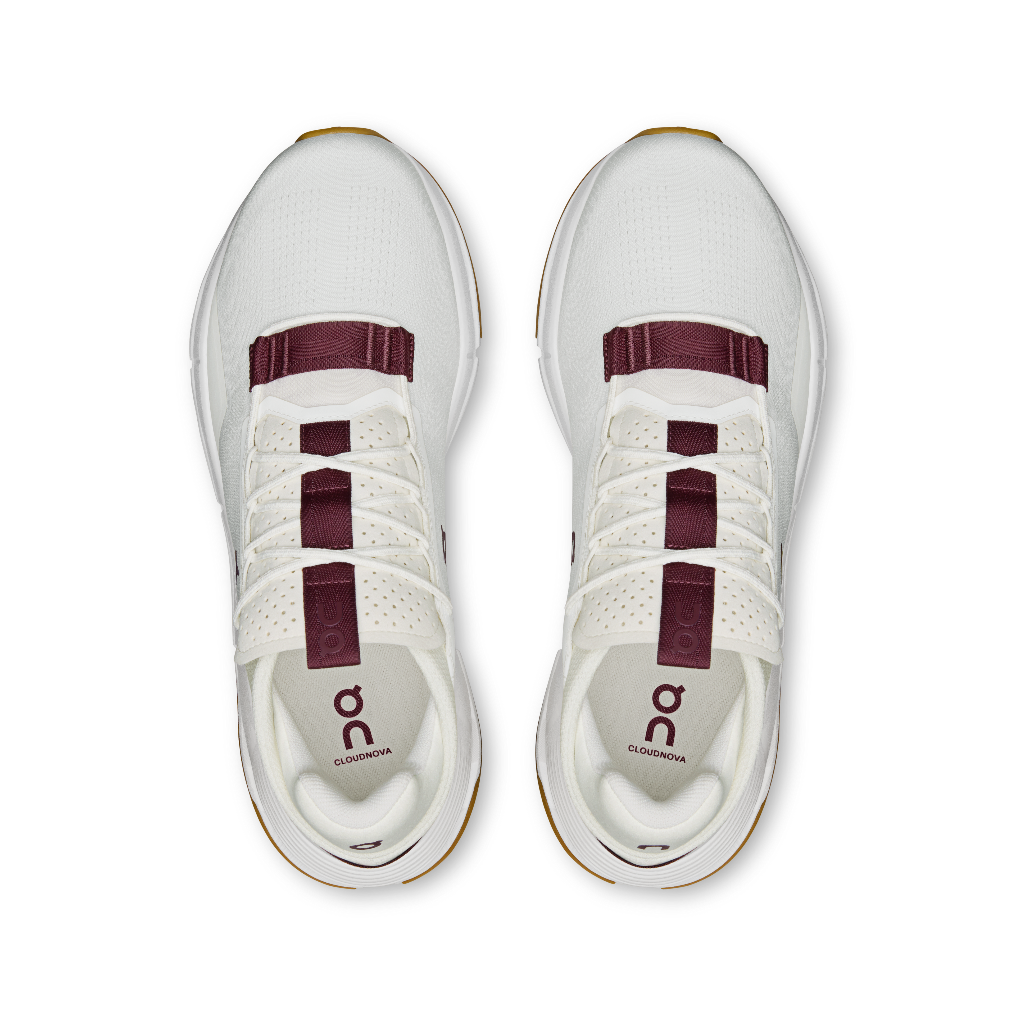 On Cloudnova 2 Men's Ivory Maroon 3ME30214758 medial