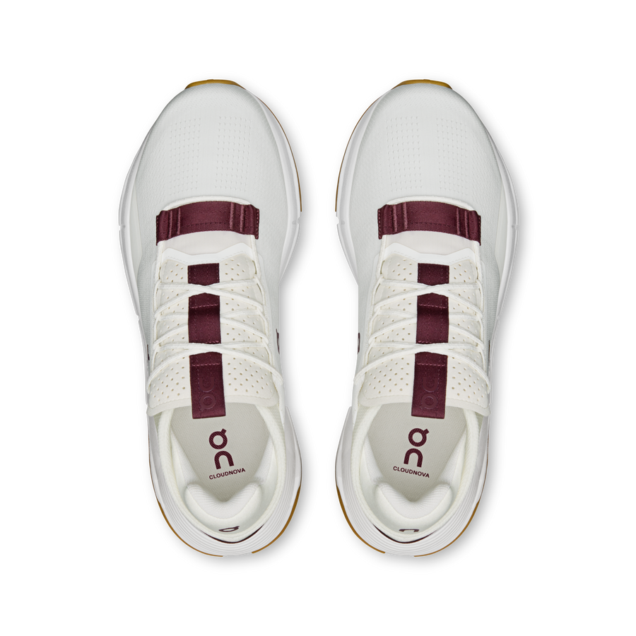 On Cloudnova 2 Men's Ivory Maroon 3ME30214758 medial