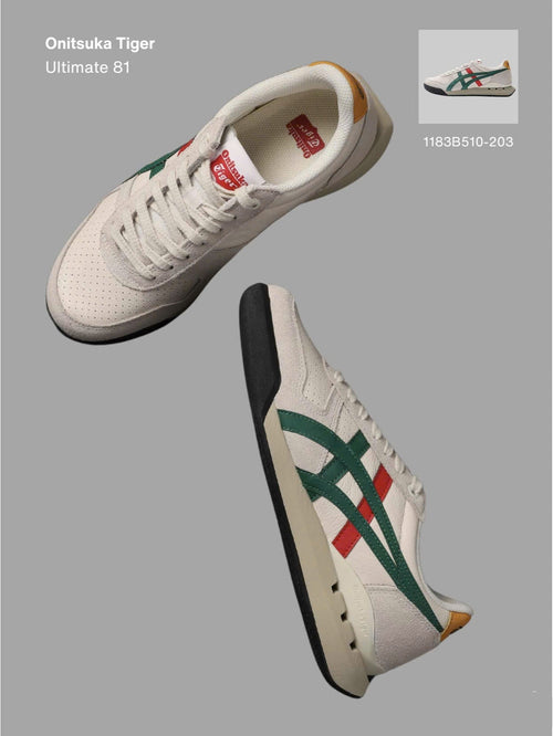 Onitsuka Tiger Ultimate 81 EX sneaker in Cream/Green colorway