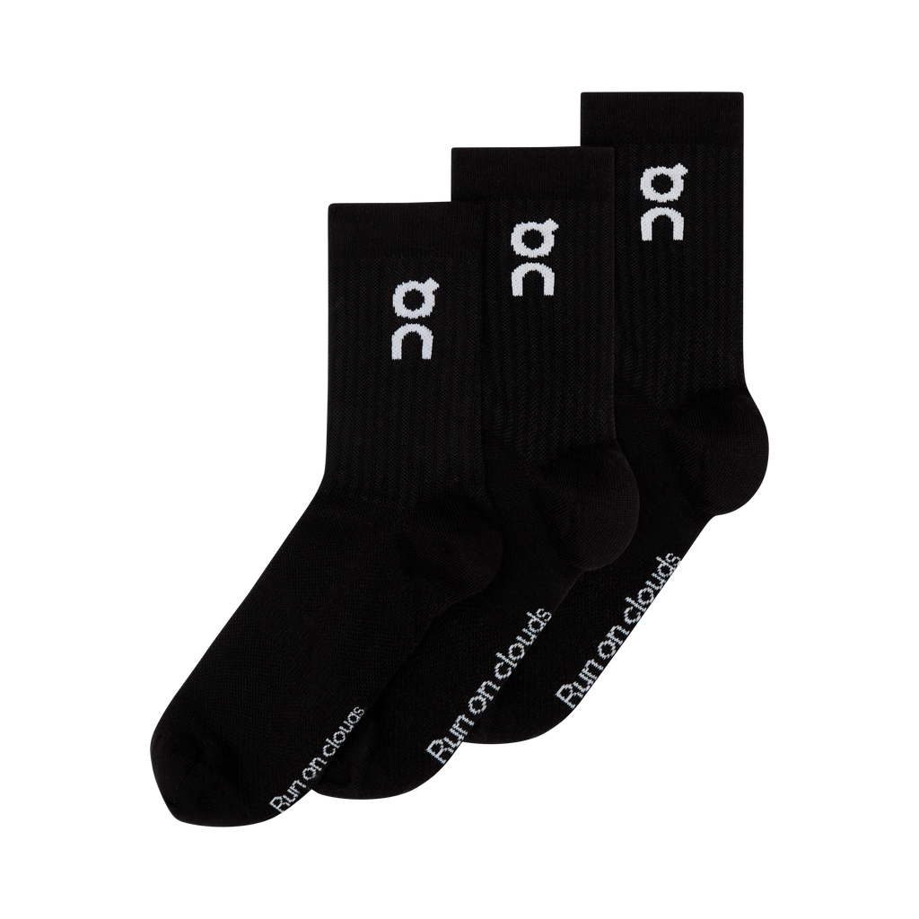 On Logo Sock High 3-Pack Black