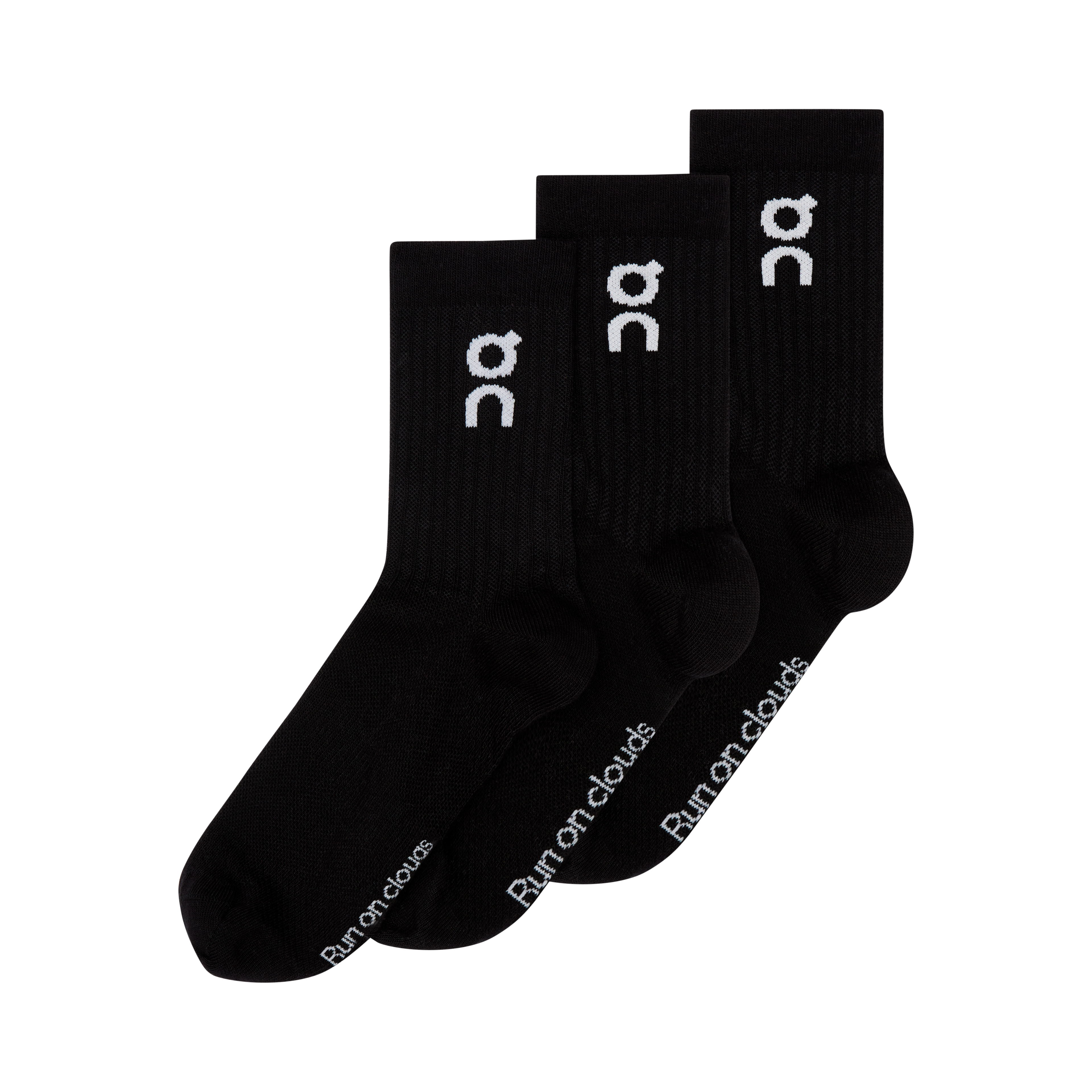 On Logo Sock High 3-Pack Black