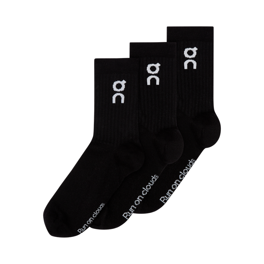 On Logo Sock High 3-Pack Black